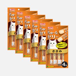 [6개세트] 이나바 챠오스틱 츄르젤리 닭가슴살 60g (TSC-123) 고양이 간식