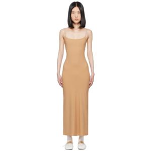 25 FW 메종마르지엘라 여성 베이지 스쿱넥 맥시 드레스 242188F055002