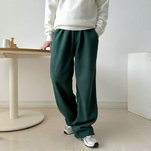 남자 데일리핏 밴딩 양털 골덴 와이드 팬츠