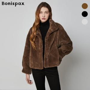 [보니스팍스(여성의류)]하이넥 페이크 퍼 자켓 (XOBJK014M0)