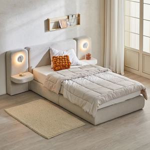 휴먼앤퍼니처 오른 패브릭 침대 프레임+협탁2 본넬매트 SS