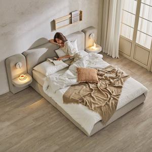 휴먼앤퍼니처 오른 패브릭 평상형 침대 프레임 Q