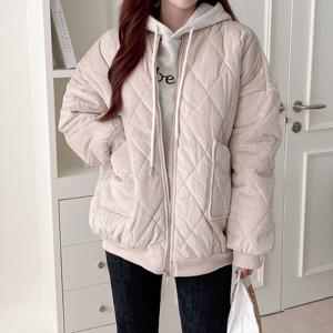 [올리비에스클로젯]코듀로이 다이아 패딩 점퍼_O2210JP602D