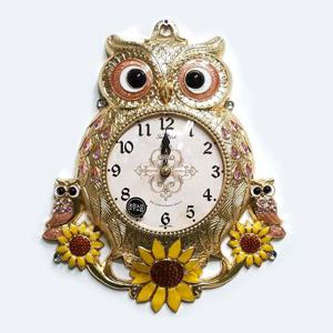썬플라워 부엉이 금도금 무소음 벽시계 벽걸이 선물