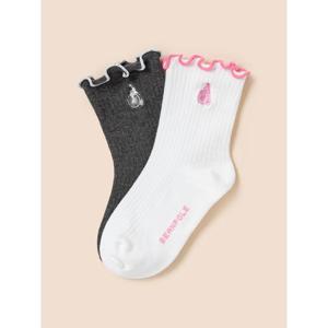 [빈폴키즈] 여아 골지 양말 2족 SET 아이보리 (BI51KTG010)