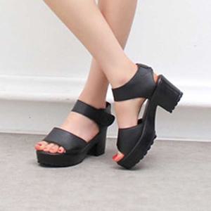 통굽 여자 샌들 찍찍이 플랫폼 가보시 캐주얼 데일리