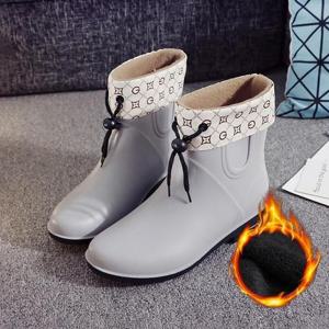 여성 장화 레인부츠 탈부착 TAIN02 기모 숏 4컬러