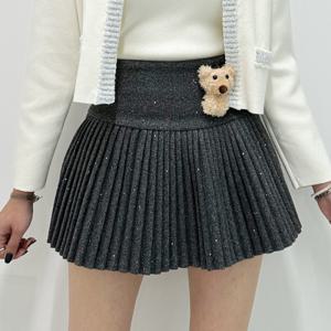 [금찌]금찌 곰돌이 반짝 주름 스커트 SK3115