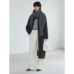 [쥬크]하이넥 싱글 벨티드 루즈핏 롱코트_Z244MSG533