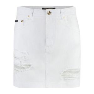 돌체앤가바나 데님 화이트 미니스커트 F4CPKDG8JQ6_S9001