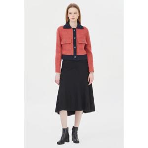 [시슬리]SAJK43361 PK WINTER  쇼어 스트라이프 니트 카라 자켓