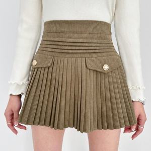 [금찌]레본 코듀로이 주름 스커트 SK3119