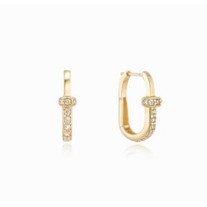 로이드 10K 트라이엄프 D라인 클립 원터치 사파이어 귀걸이 LOTP4003T