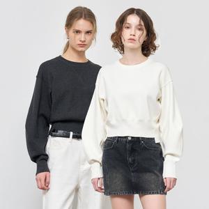 WOMAN 스트럭처 니트 맨투맨 [2COL] / WBE1L05505