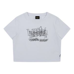 [블루테일]AZA4TS06WT화이트 크롭 반팔 티셔츠