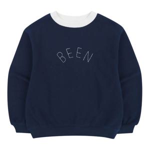 [빈]BZ13TS04NV네크라인 배색 네이비 티셔츠