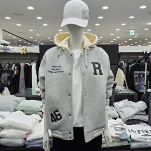 [써드케이](남녀공용)패딩 야구점퍼ㅇMP1JU020-멜란지 그레이_CJ