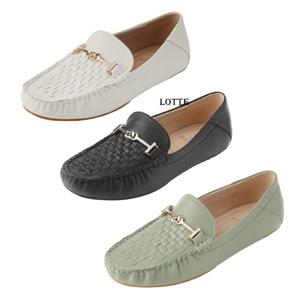 [엘칸토(여성화)]논슬립경량쿠션 드라이빙 플랫로퍼 LCWC07U513 블랙/화이트/그린