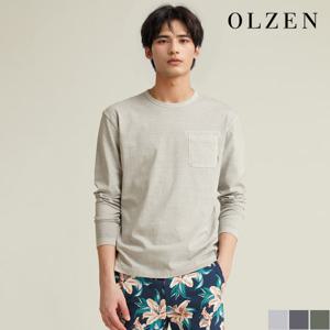 [올젠] 가먼트워싱 포켓 라운드 티셔츠 (ZOD1TR1306)