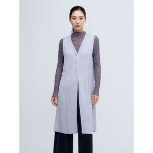 [플리츠미][플리츠미] 오블리크 V넥 롱 베스트_PPVTS125003