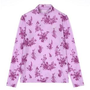 그린조이 HC12 여성 프린트 셔링 반폴라 티셔츠 GP24KL26W(연핑크)