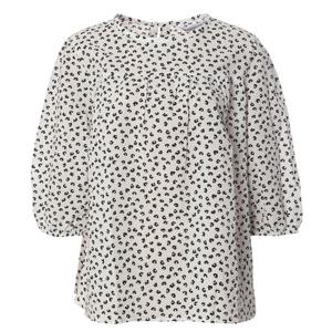 [뱅뱅]여성 프린트 퍼프 소매 5부 면 블라우스 (NSL132)