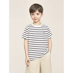 [빈폴키즈] [Essential] 스트라이프 반팔 티셔츠 아이보리 (BI5242UE50)