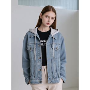 [레코브][레코브] 핀턱 후드 데님 자켓(LC41C4DJ005X)