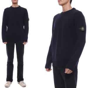 [스톤아일랜드] 24FW 남성 와펜 패치 크루넥 울 니트 (8115508A3 A0020 24F)