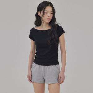 RAGLAN SLEEVED BOAT NECK TOP_T516TP100(BK)