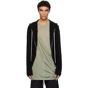 25 FW 릭오웬스 남성 블랙 할리우드 집업 후드티 251232M202018