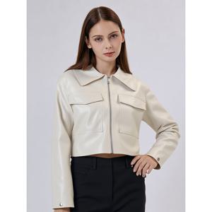 [레코브](레코브) 페이크레더 크롭 자켓(LG61C3JK509X)