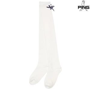 [핑골프][양말증정]여성 리본 장식 오버 니삭스 121E1SC057_WH
