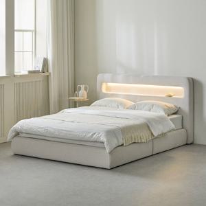 휴먼앤퍼니처 루피 LED 패브릭 퀸사이즈 침대 네덜란드유로탑 Q