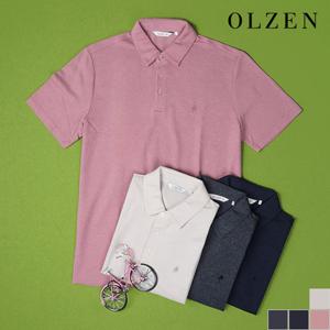 [올젠] 베이직 로고 반팔 카라 티셔츠 (ZPD2TT1801)