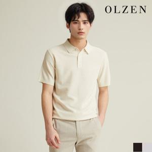 [올젠] 솔리드 반팔 카라 니트 (ZOD2ET1303)