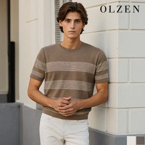 [올젠] 멀티 스트라이프 반팔 니트 (ZOD2ER1311)