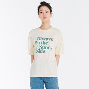 여성 레터링 5부 소매 티셔츠-CBZG5852C0A