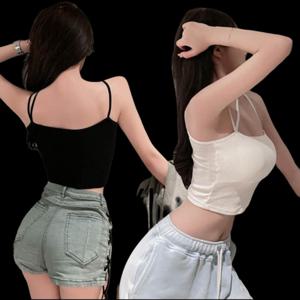 [다잇템]여성 편한 더블스트랩 캡내장 짧은 나시티