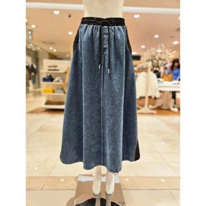 [르니앤맥코이]밑단 스트링 데님 배색 스커트 MM05SK400HJY