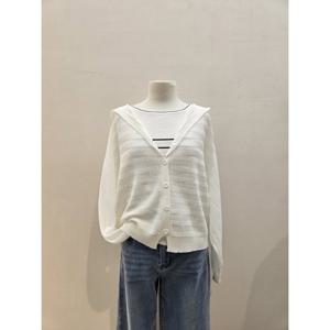 숲  (SB3GD36) 가오리 후드 니트 긴팔 가디건