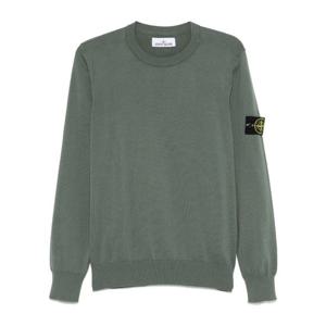 스톤아일랜드 크루넥 리브 커프 솔리드 컬러 스웨터 K1S1551000