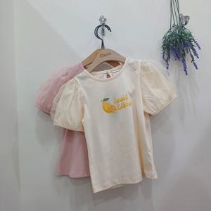 [치크]망사 퍼프소매 반팔티 CKRA2544G