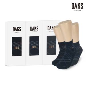 [닥스(양말)]신사양말 3족 선물세트 면스판중목 삼색정체크 21345