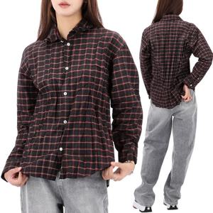 발렌시아가 크리스 이펙트 플리츠 체크 셔츠 699234 6163