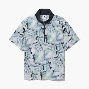 [르꼬끄골프] 여성 배색 밴드 포인트 우븐 반집업 티셔츠 (GQ122LTS35)