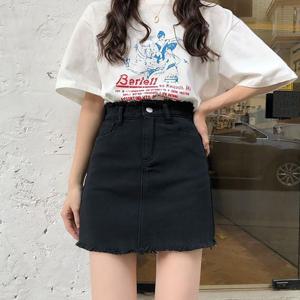 데일리 하이웨스트핏 데님 기본핏 심플 여성 스커트