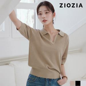 [지오지아 여성] 여성 여름 반팔 카라 니트 (AFD2ET1106)