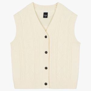 [인디고뱅크키즈]심플 깔끔한 케이블 브이넥 오픈형 조끼 IKVK23102