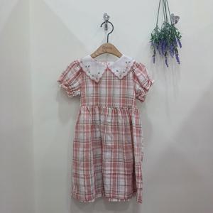 [치크]반팔 체크 원피스 CKOW2555G